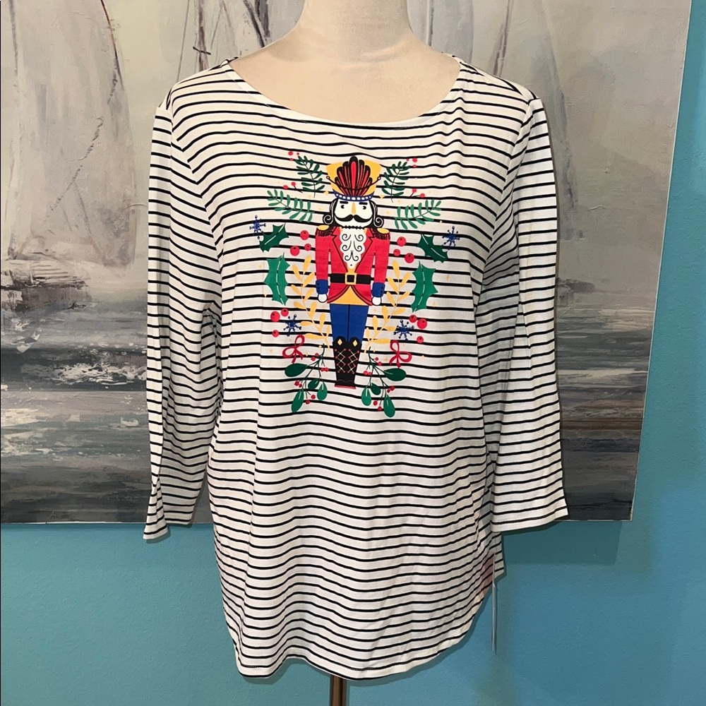 NWT Ruby Rd. Long Sleeve Nutcracker T-Shirt, Petite XL
